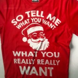 Cotton Red long sleeve t-shirt Christmas santa shirt